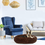 Load image into Gallery viewer, Calming Donut Dog Bed – 20&quot; Ultra-Soft Plush Pet Pillow for Small Dogs &amp; Cats, Anti-Anxiety Round Cuddler with Non-Slip Bottom, Machine Washable (Coffee, X-Small)

